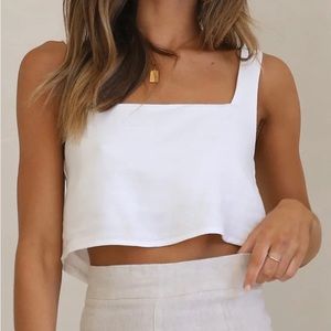 White Linen Crop